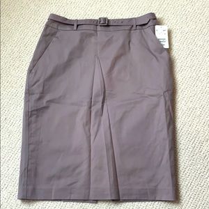 NWT H&M Gray Pencil Skirt w/ Belt Sz 8